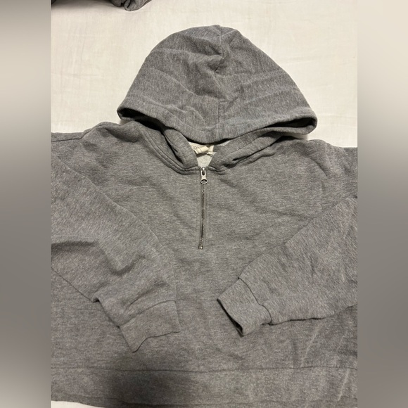 Half Zip Cropped Hoodie - Picture 1 of 2